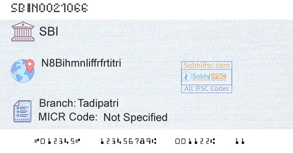 State Bank Of India TadipatriBranch 