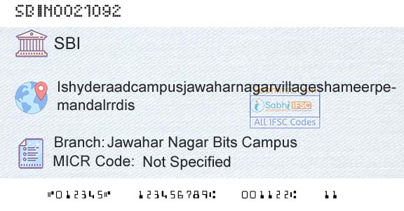 State Bank Of India Jawahar Nagar Bits CampusBranch 