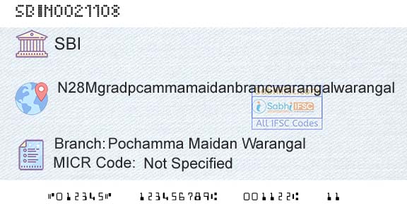 State Bank Of India Pochamma Maidan WarangalBranch 