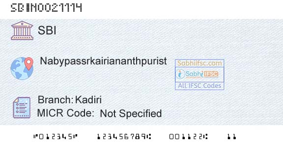 State Bank Of India KadiriBranch 
