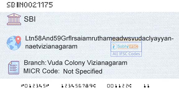 State Bank Of India Vuda Colony VizianagaramBranch 