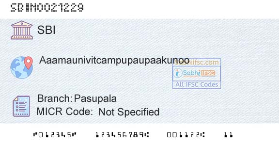 State Bank Of India PasupalaBranch 