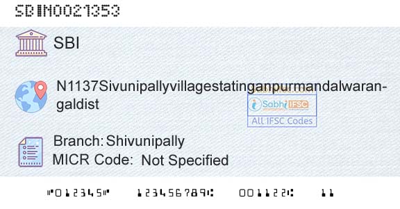 State Bank Of India ShivunipallyBranch 