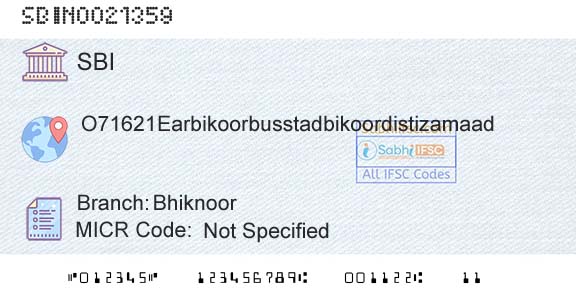 State Bank Of India BhiknoorBranch 