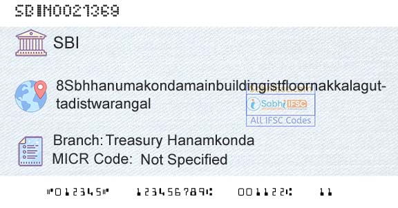 State Bank Of India Treasury HanamkondaBranch 