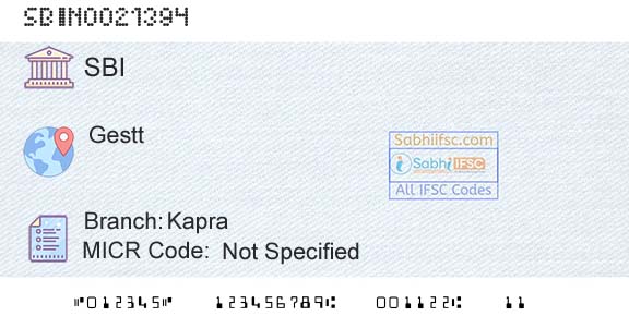 State Bank Of India KapraBranch 