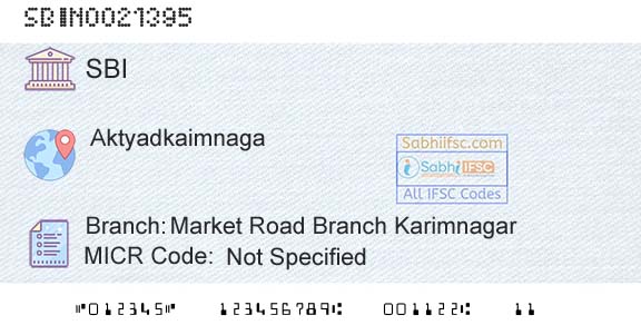 State Bank Of India Market Road Branch KarimnagarBranch 