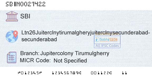 State Bank Of India Jupitercolony TirumulgherryBranch 
