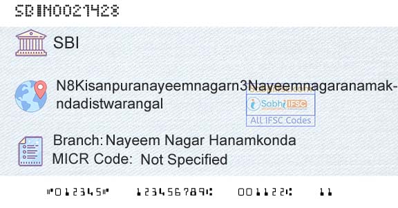 State Bank Of India Nayeem Nagar HanamkondaBranch 