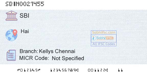 State Bank Of India Kellys ChennaiBranch 