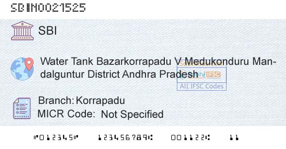 State Bank Of India KorrapaduBranch 