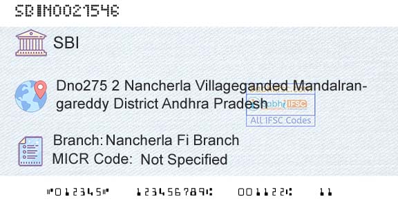 State Bank Of India Nancherla Fi BranchBranch 