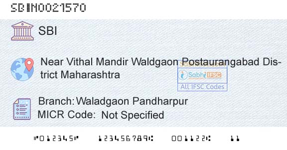 State Bank Of India Waladgaon PandharpurBranch 