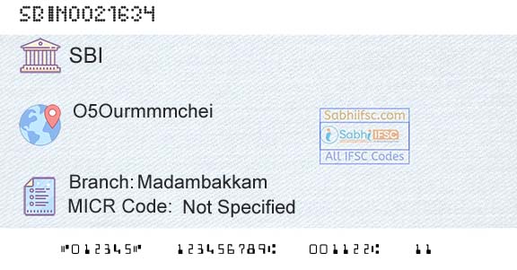 State Bank Of India MadambakkamBranch 