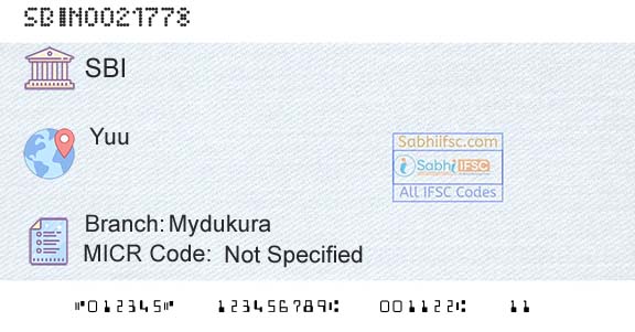 State Bank Of India MydukuraBranch 