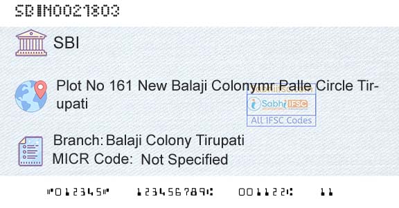 State Bank Of India Balaji Colony TirupatiBranch 