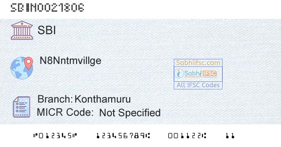 State Bank Of India KonthamuruBranch 