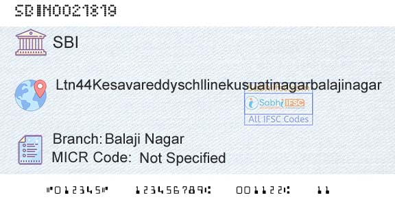 State Bank Of India Balaji NagarBranch 