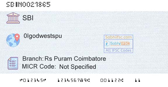 State Bank Of India Rs Puram CoimbatoreBranch 