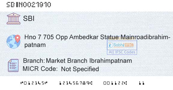 State Bank Of India Market Branch IbrahimpatnamBranch 