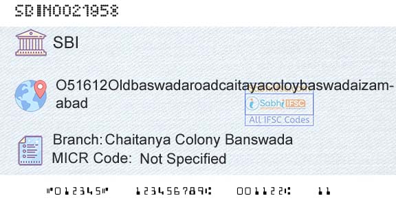 State Bank Of India Chaitanya Colony BanswadaBranch 