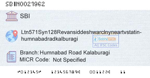 State Bank Of India Humnabad Road KalaburagiBranch 