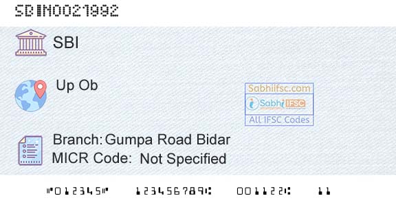 State Bank Of India Gumpa Road BidarBranch 