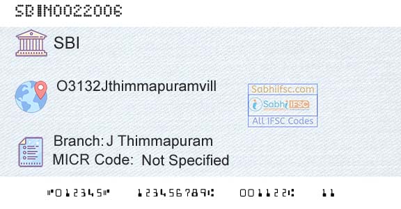 State Bank Of India J ThimmapuramBranch 