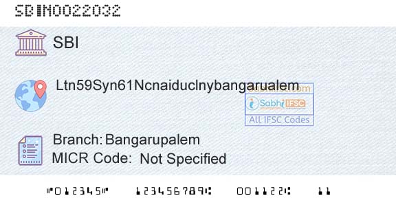 State Bank Of India BangarupalemBranch 