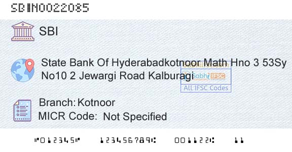 State Bank Of India KotnoorBranch 
