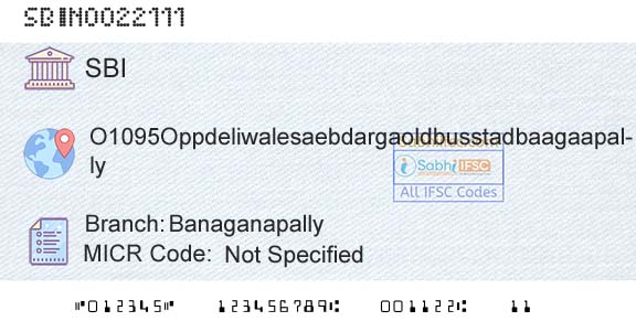 State Bank Of India BanaganapallyBranch 