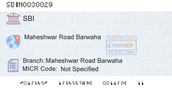 State Bank Of India Maheshwar Road BarwahaBranch 
