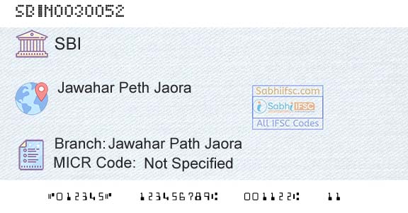State Bank Of India Jawahar Path JaoraBranch 