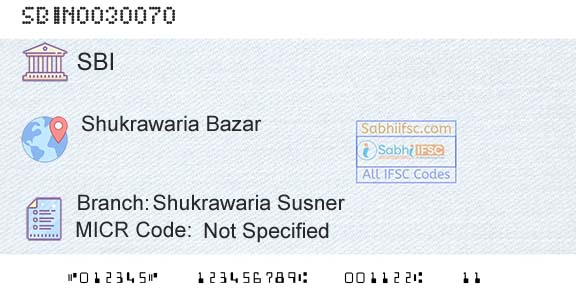 State Bank Of India Shukrawaria SusnerBranch 