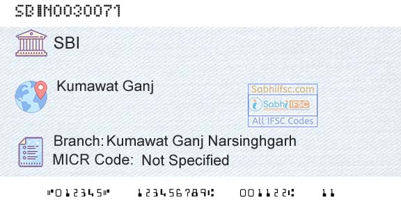 State Bank Of India Kumawat Ganj NarsinghgarhBranch 