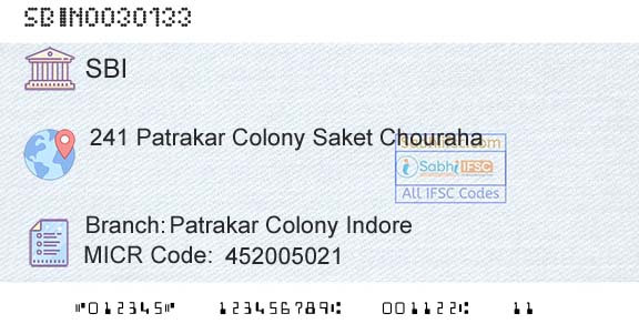 State Bank Of India Patrakar Colony IndoreBranch 