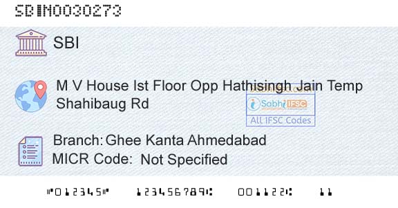 State Bank Of India Ghee Kanta Ahmedabad Branch 