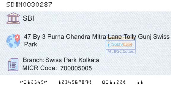 State Bank Of India Swiss Park KolkataBranch 