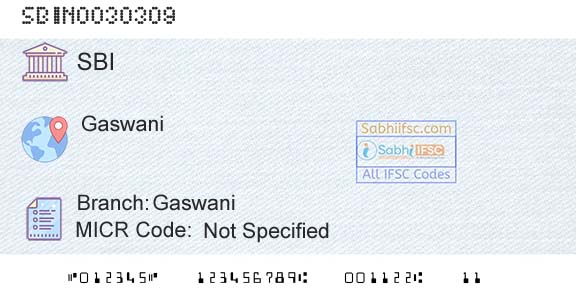 State Bank Of India GaswaniBranch 
