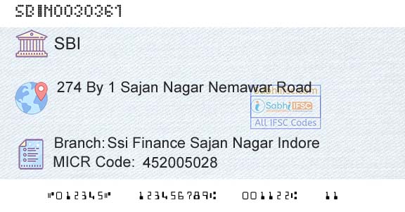 State Bank Of India Ssi Finance Sajan Nagar IndoreBranch 