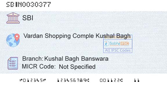 State Bank Of India Kushal Bagh BanswaraBranch 