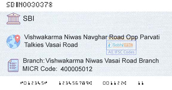 State Bank Of India Vishwakarma Niwas Vasai Road BranchBranch 