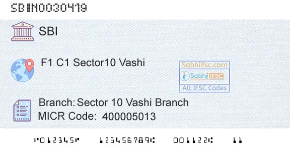 State Bank Of India Sector 10 Vashi BranchBranch 