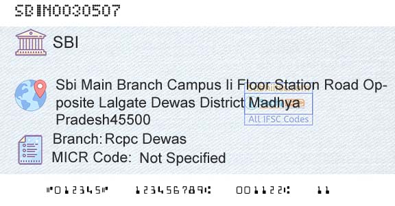 State Bank Of India Rcpc DewasBranch 