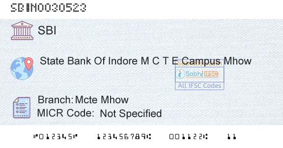 State Bank Of India Mcte MhowBranch 