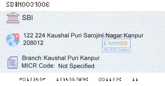 State Bank Of India Kaushal Puri KanpurBranch 