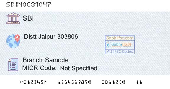 State Bank Of India SamodeBranch 