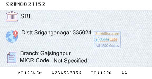 State Bank Of India GajsinghpurBranch 