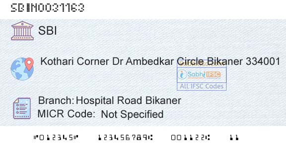 State Bank Of India Hospital Road BikanerBranch 