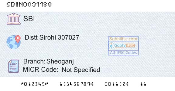 State Bank Of India SheoganjBranch 